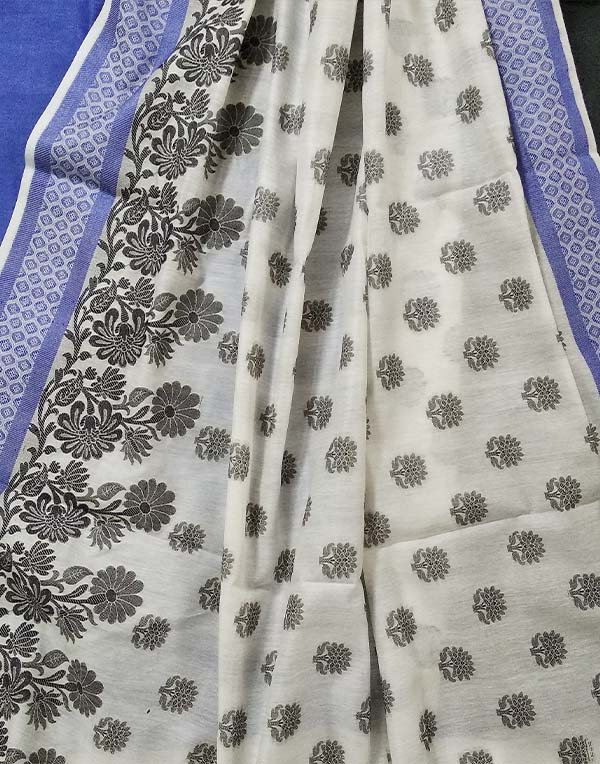 Handloom Cotton silk dupatta with banarasi weaving