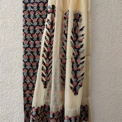 Ajrakh Applique with kota doria