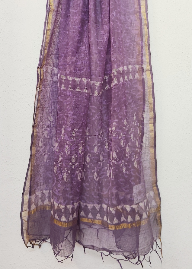 Pure Cotton Block print Dress materials sets with kota doria dupatta - Image 4