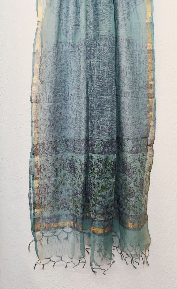 Pure Cotton Block print Dress materials sets with kota doria dupatta - Image 4