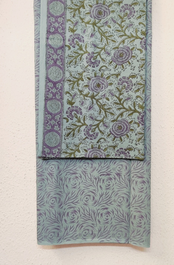 Pure Cotton Block print Dress materials sets with kota doria dupatta - Image 3