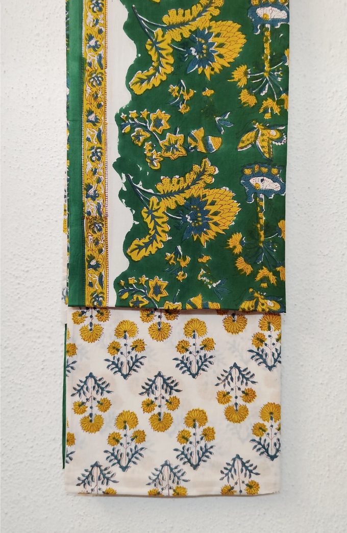 Pure Cotton Block print Dress materials sets with kota doria dupatta - Image 3