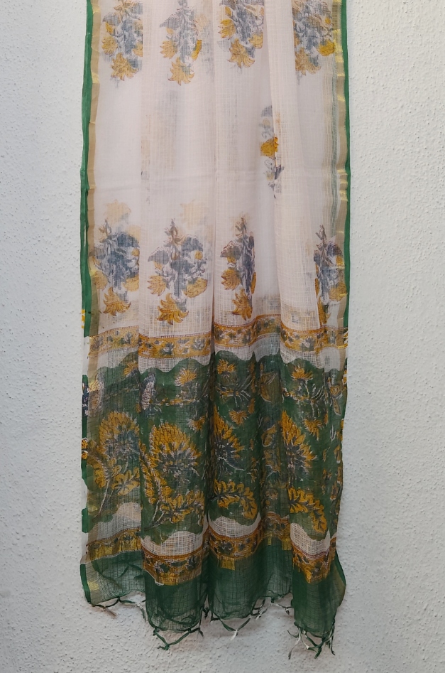 Pure Cotton Block print Dress materials sets with kota doria dupatta - Image 4