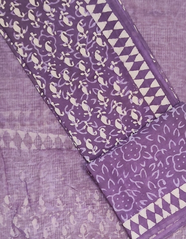 Pure Cotton Block print Dress materials sets with kota doria dupatta