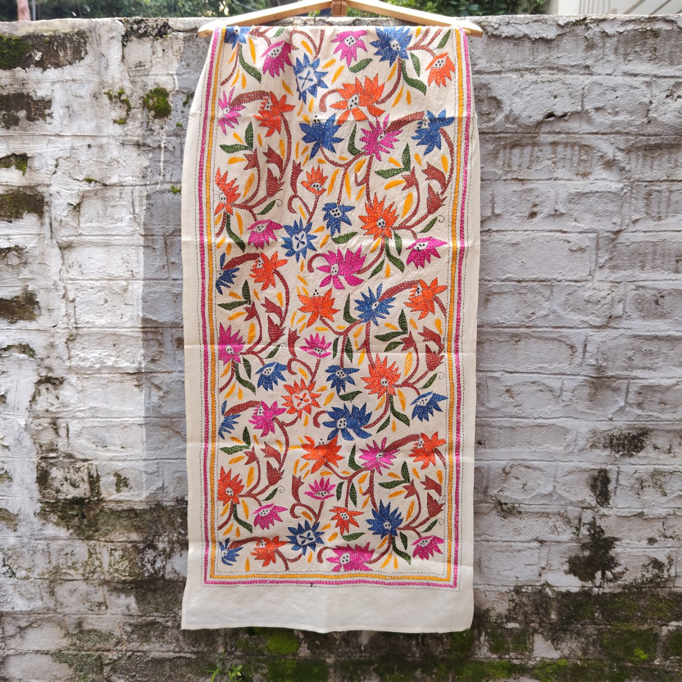 Kantha stole - Semi tussar