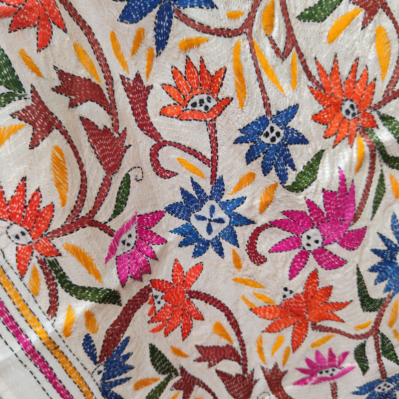 Kantha stole - Semi tussar - Image 3