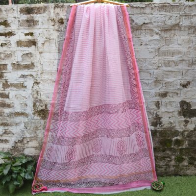 Kota Hand Block Printed Sarees