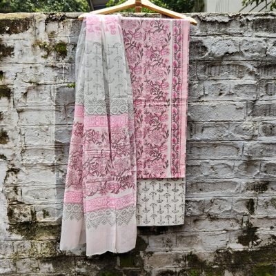 Pure Cotton Block print dress material sets