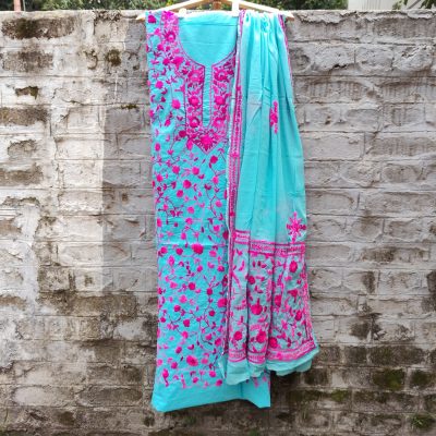 Pure Cotton Hand-Embroidered Top-Dupatta Set