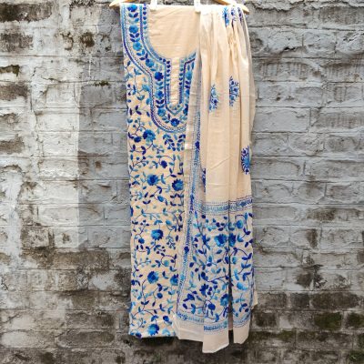 Pure Cotton Hand-Embroidered Top-Dupatta Set