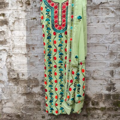 Pure Cotton Hand-Embroidered Top-Dupatta Set