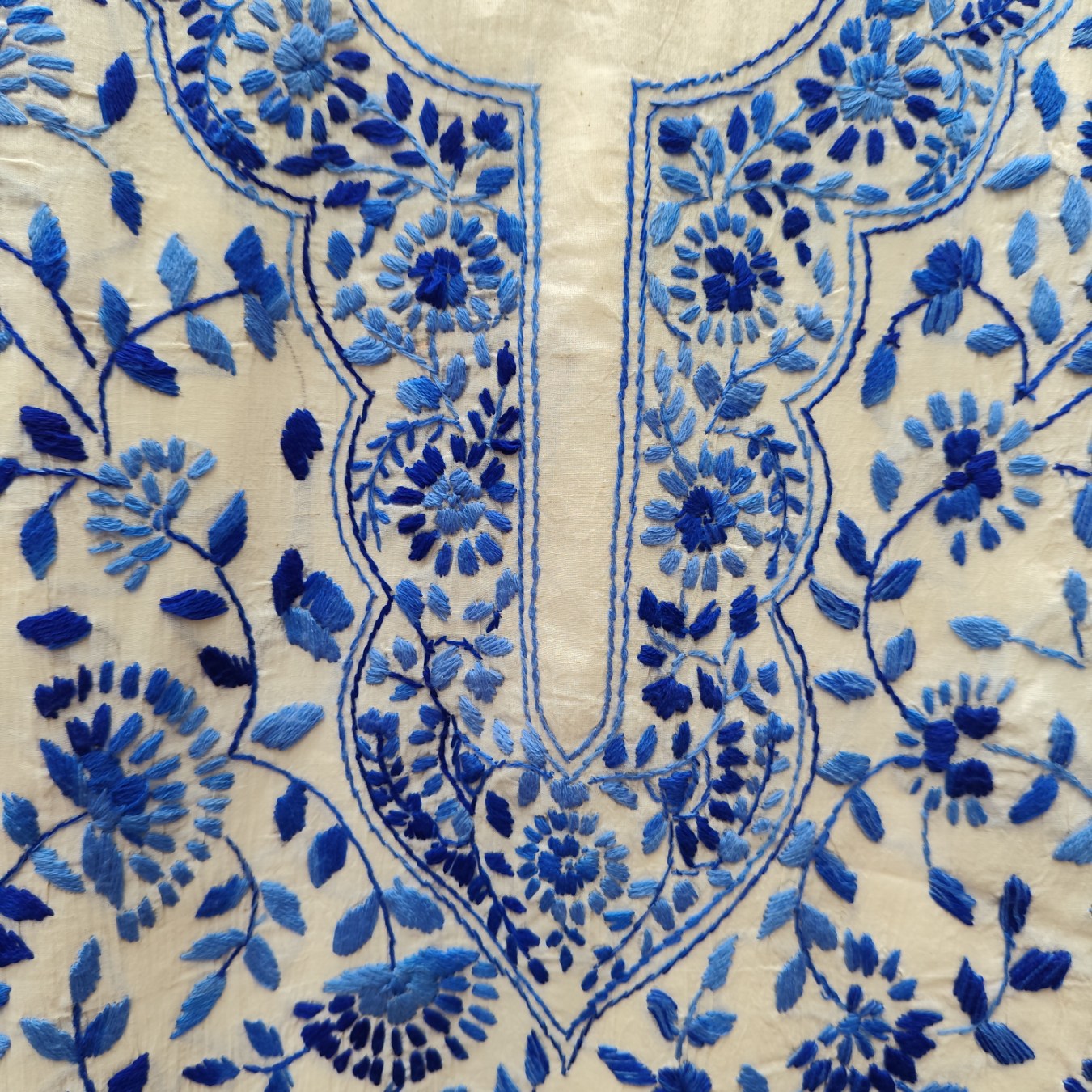 Pure Cotton Hand-Embroidered Top-Dupatta Set - Image 4