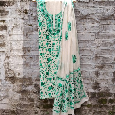 Pure Cotton Hand-Embroidered Top-Dupatta Set