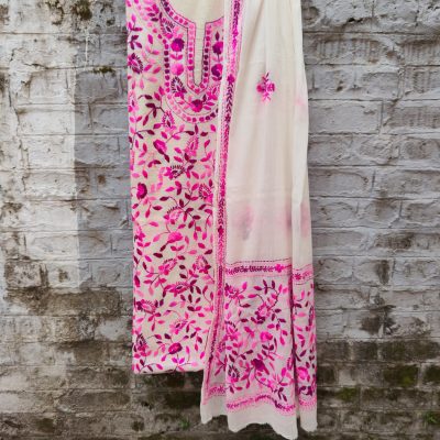 Pure Cotton Hand-Embroidered Top-Dupatta Set