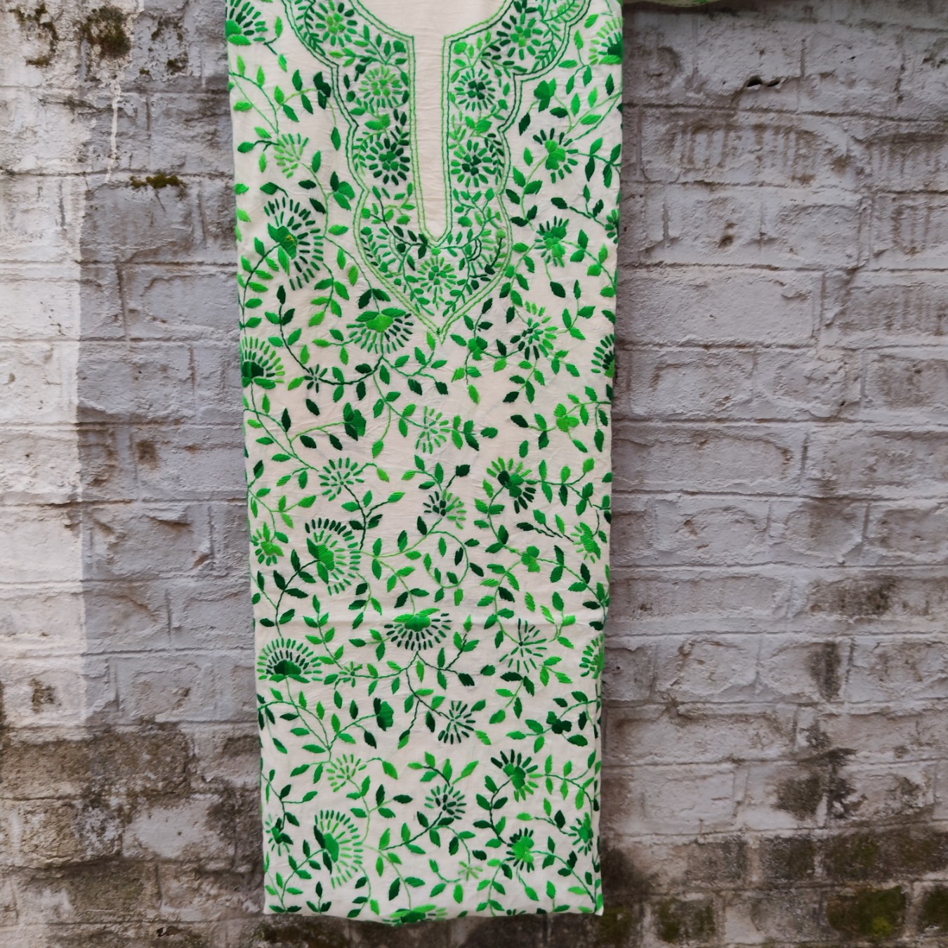 Pure Cotton Hand-Embroidered Top-Dupatta Set - Image 2