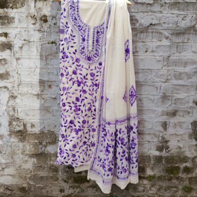 Pure Cotton Hand-Embroidered Top-Dupatta Set