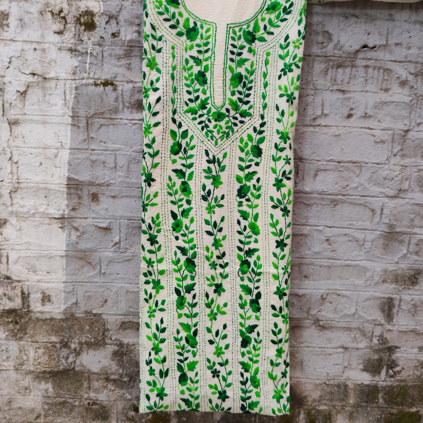 Pure Cotton Hand-Embroidered Top-Dupatta Set - Image 2