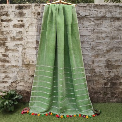 Linen Cotton Saree without Sequin Work